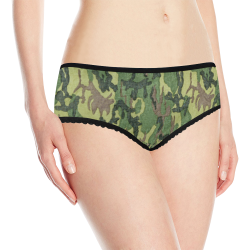 Military Camo Green Woodland Camouflage Women's All Over Print Classic Briefs (Model L13)