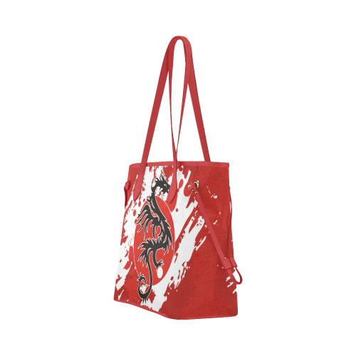 Sun Dragon With Pearl - Brush Strokes 1 Clover Canvas Tote Bag (Model 1661)