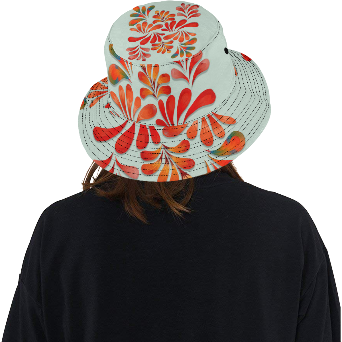 Red Floral Dance Pattern All Over Print Bucket Hat