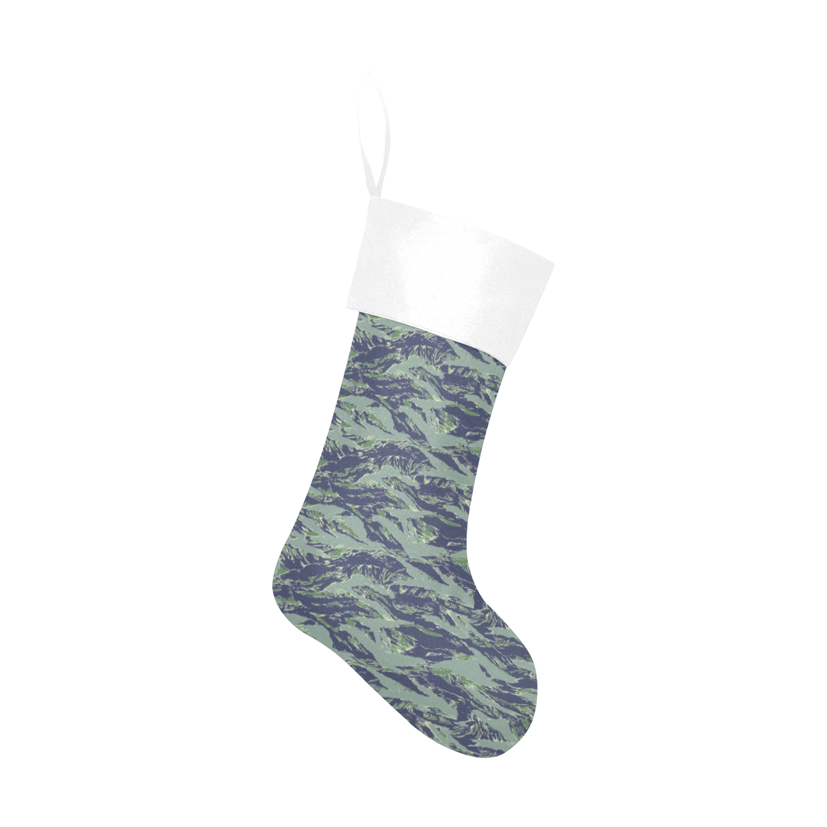 Jungle Tiger Stripe Green Camouflage Christmas Stocking