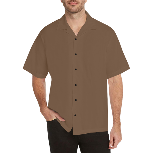 Delicious Dark Chocolate Solid Colored Hawaiian Shirt (Model T58)