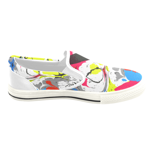 Colorful distorted shapes2 Slip-on Canvas Shoes for Kid (Model 019)