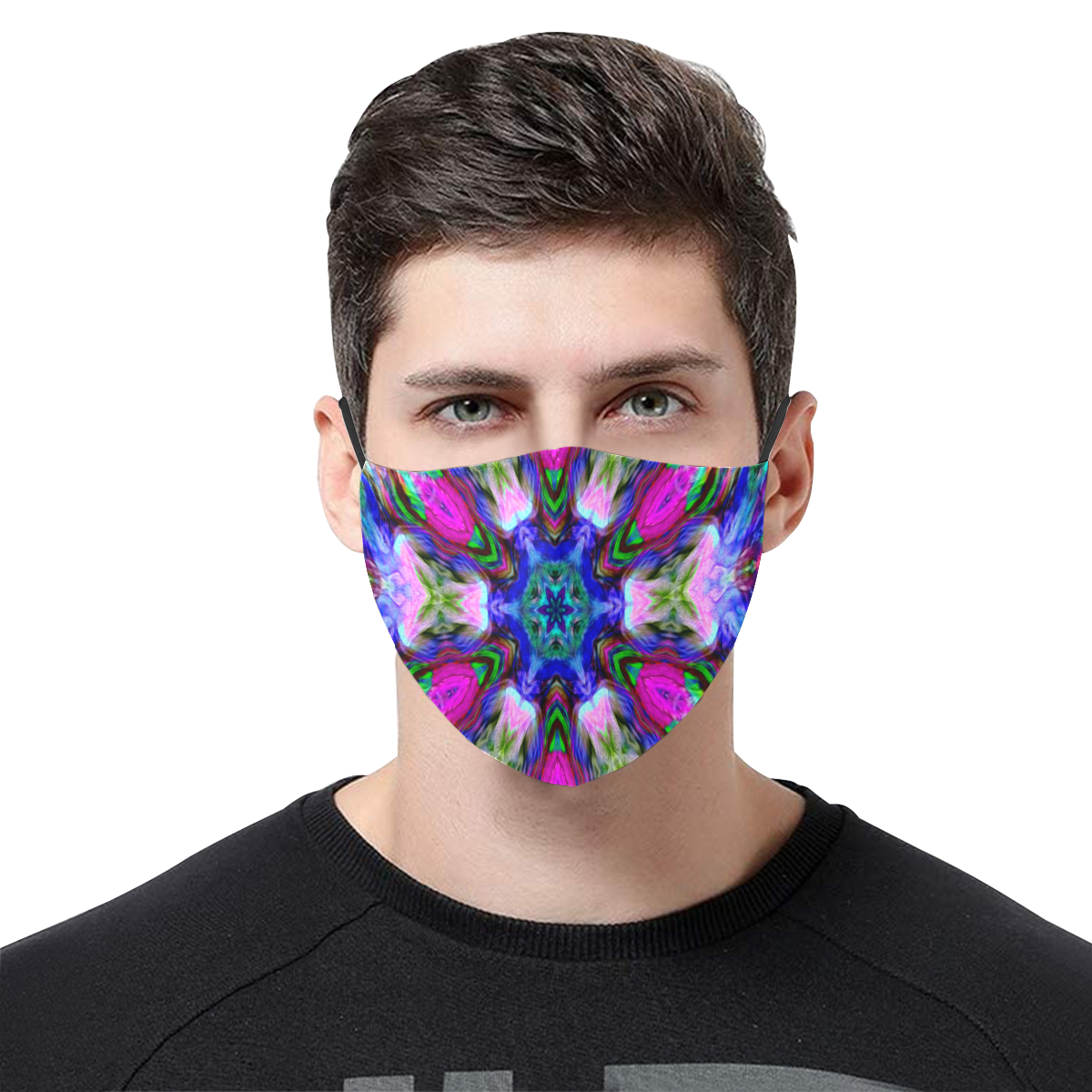 Face mask Blue crochet 3D Mouth Mask with Drawstring (15 Filters Included) (Model M04) (Non-medical Products)