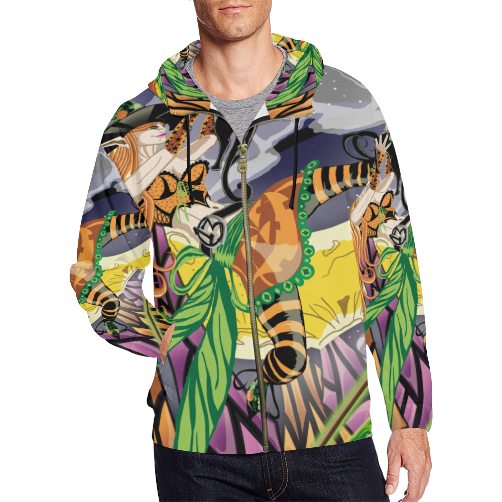 Cassandra The Witch Fairy Hoodie All Over Print Full Zip Hoodie for Men (Model H14)
