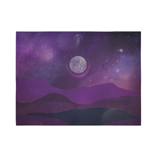 Purple Moon Night Cotton Linen Wall Tapestry 80"x 60"