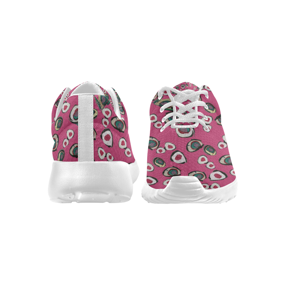 Medici Gardens Large Dots in Pink Women's Athletic Shoes (Model 0200)