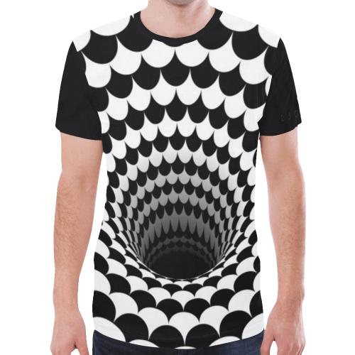 Scales Black Hole by BJORLIE (Black/White) New All Over Print T-shirt for Men (Model T45)