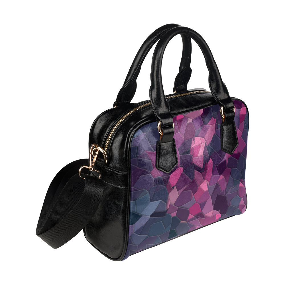purple pink magenta mosaic #purple Shoulder Handbag (Model 1634)