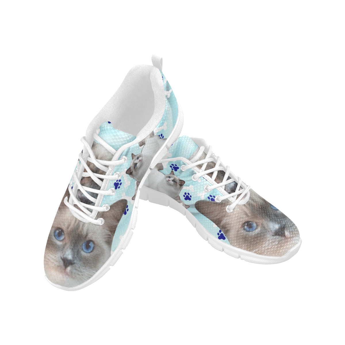Ragdoll Cat Blue2 Women's Breathable Running Shoes (Model 055)