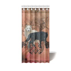 Awesome black and white wolf Shower Curtain 36"x72"