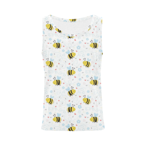 Cute Bee Pattern All Over Print Tank Top for Women (Model T43)