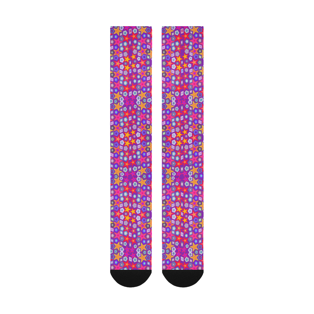 Stars on Dark Purple Over-The-Calf Socks