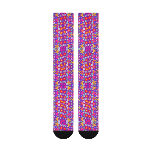 Stars on Dark Purple Over-The-Calf Socks