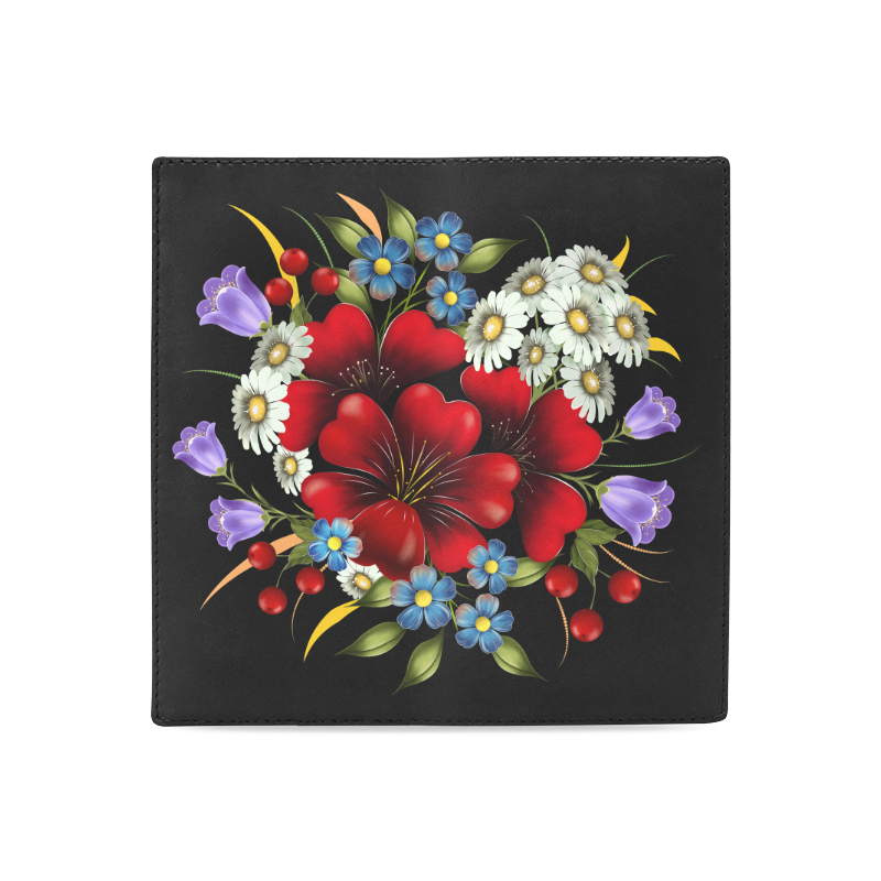 Bouquet Of Flowers Women's Leather Wallet (Model 1611)