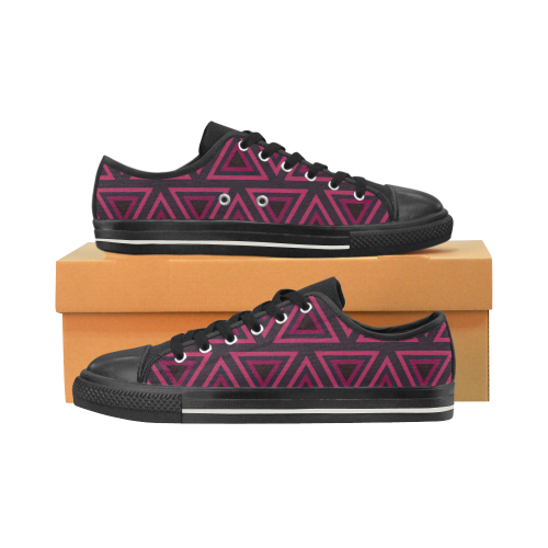 Tribal Ethnic Triangles Women's Classic Canvas Shoes (Model 018)