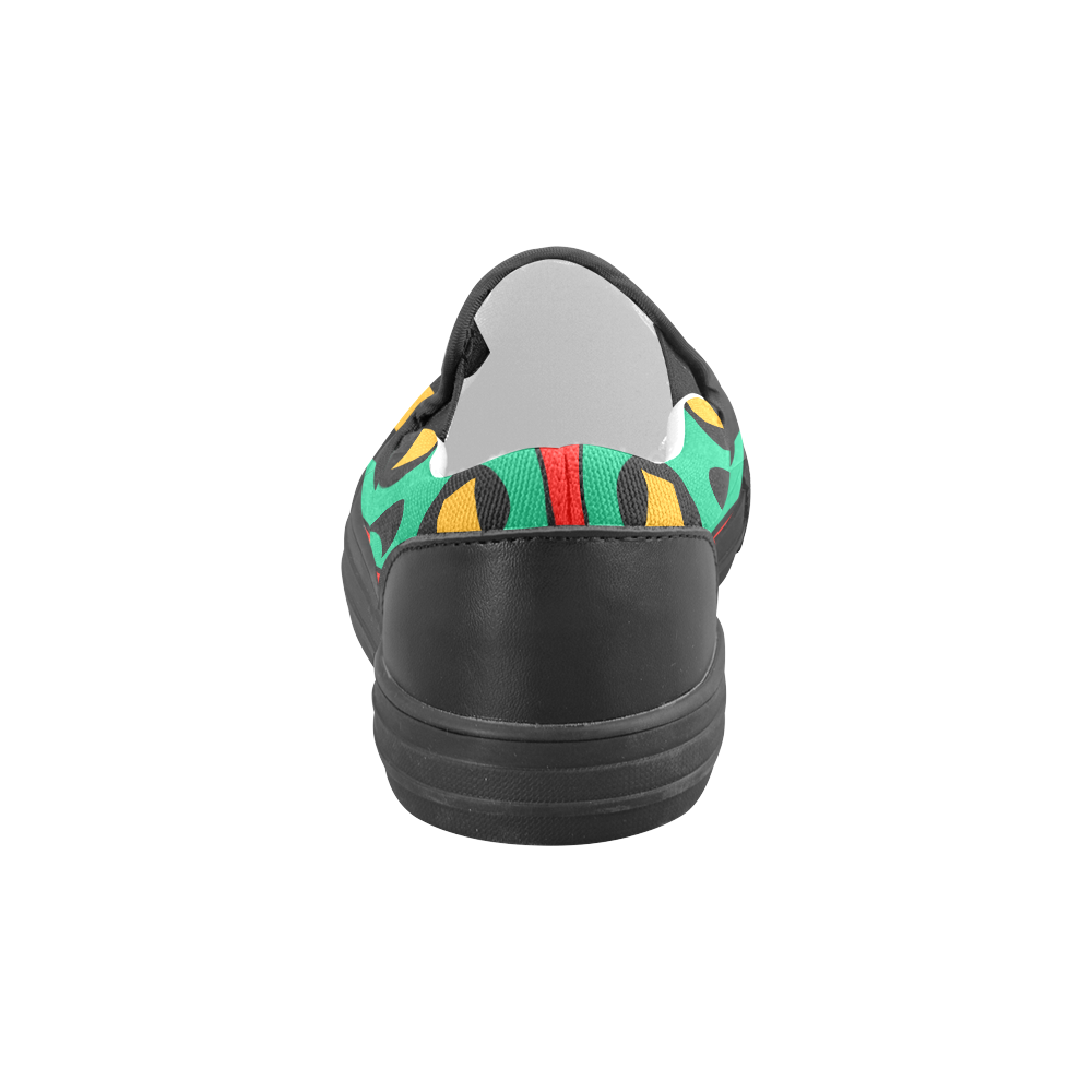 African Scary Tribal Men's Slip-on Canvas Shoes (Model 019)