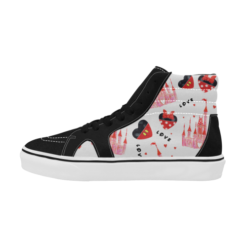 mickeylove5hightopvan Women's High Top Skateboarding Shoes (Model E001-1)