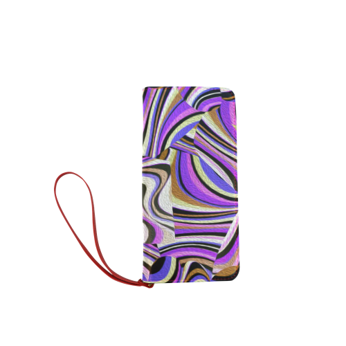 Groovy Retro Renewal - Purple Waves Women's Clutch Wallet (Model 1637)