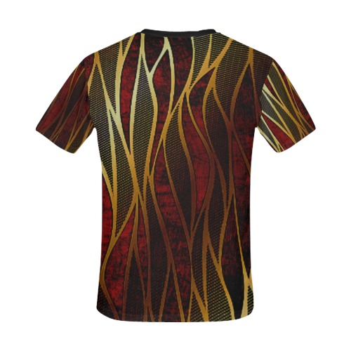 snake  in the grass red and black All Over Print T-Shirt for Men/Large Size (USA Size) Model T40)
