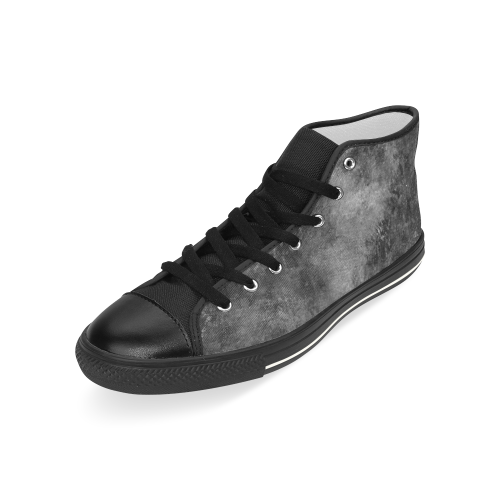 Black Grunge Men’s Classic High Top Canvas Shoes (Model 017)