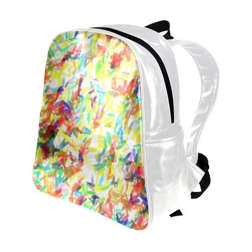 Colorful brush strokes Multi-Pockets Backpack (Model 1636)