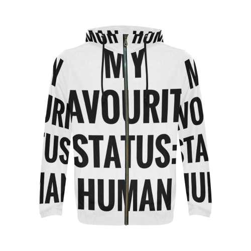 human All Over Print Full Zip Hoodie for Men (Model H14)