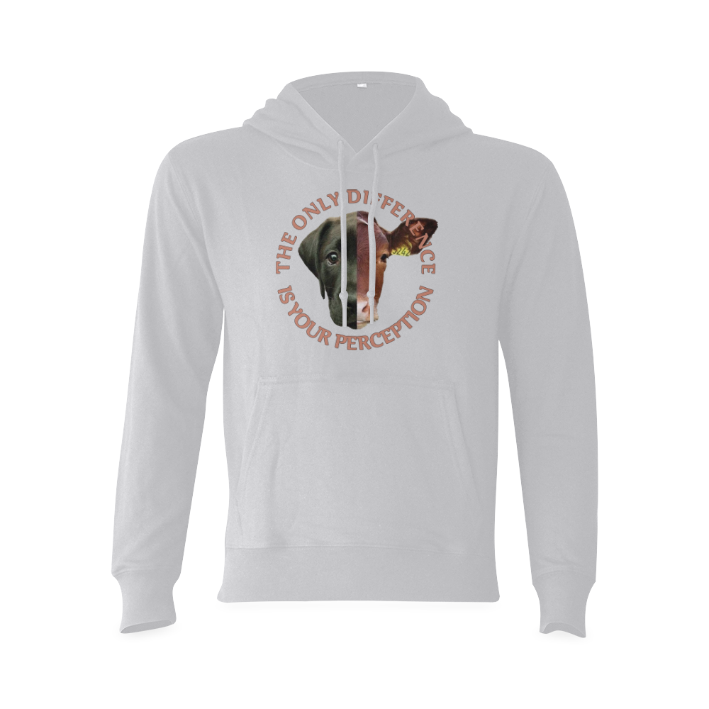 Vegan Cow and Dog Design with Slogan Oceanus Hoodie Sweatshirt (NEW) (Model H03)