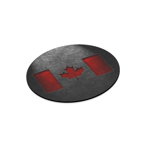 Canadian Flag Stone Texture Round Mousepad
