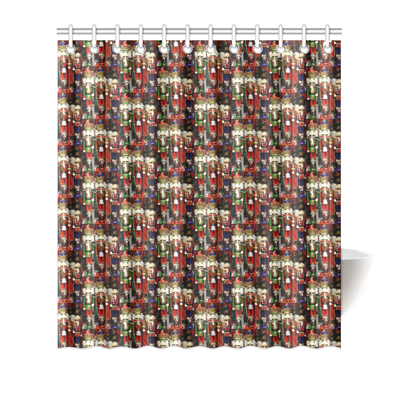 Christmas Nut Cracker Soldiers Pattern Shower Curtain 66"x72"