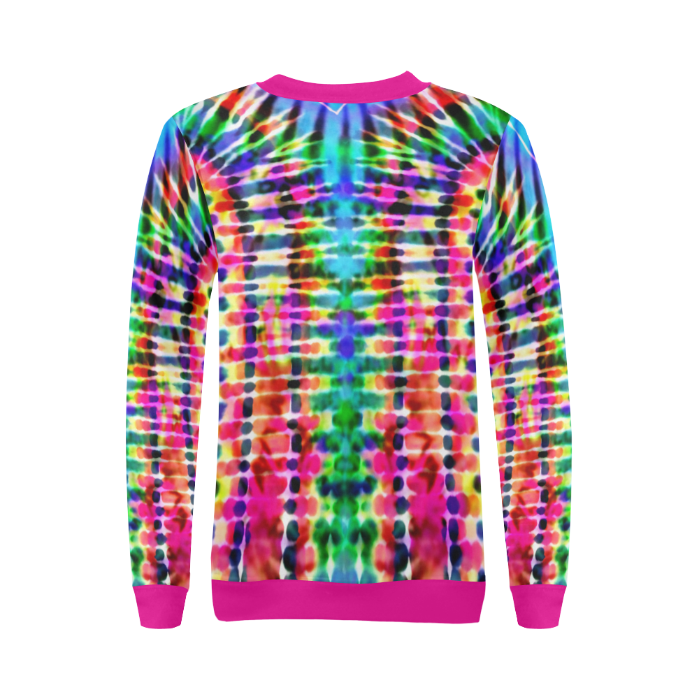 Sunshine And Rainbows Tie Dye All Over Print Crewneck Sweatshirt for Women (Model H18)