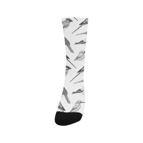 Black and white birds Men's Custom Socks