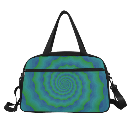 Green blue spiral shell Fitness Handbag (Model 1671)