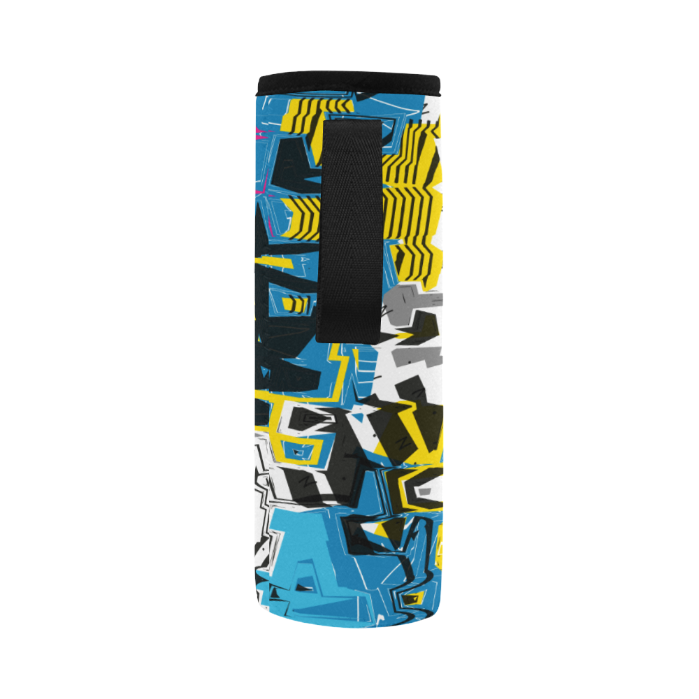 Distorted shapes Neoprene Water Bottle Pouch/Large