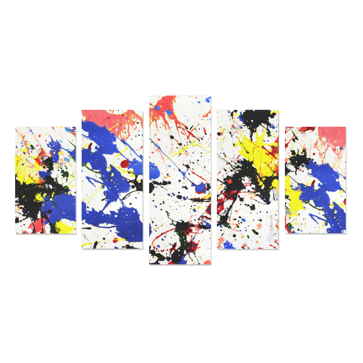 Blue and Red Paint Splatter Canvas Print Sets A (No Frame)