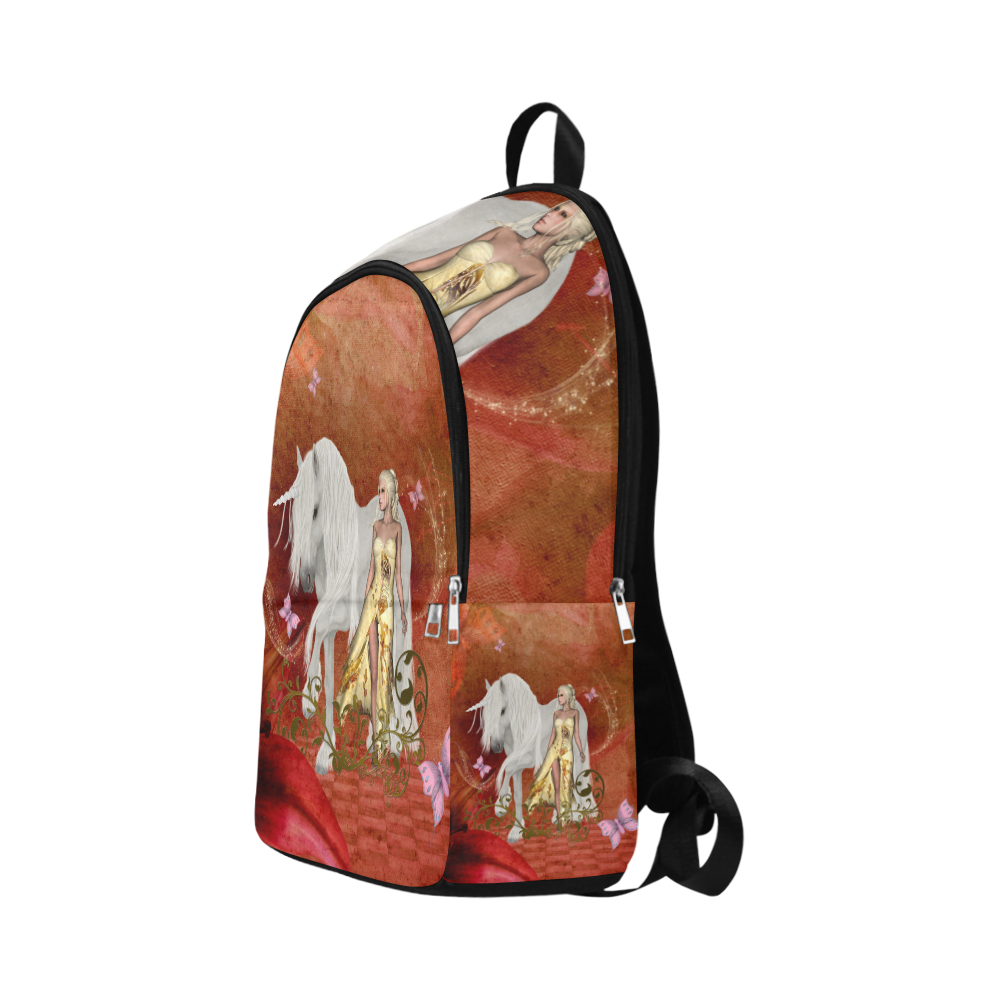Unicorn with fairy and butterflies Fabric Backpack for Adult (Model 1659)