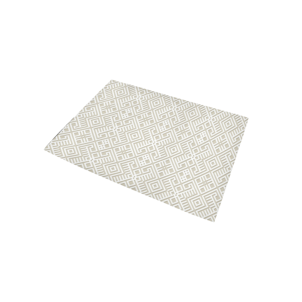 White 3D Geometric Pattern Area Rug 5'x3'3''