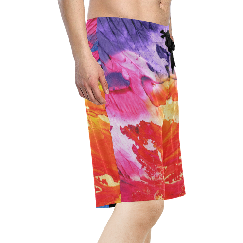 Red purple paint Men's All Over Print Board Shorts (Model L16)