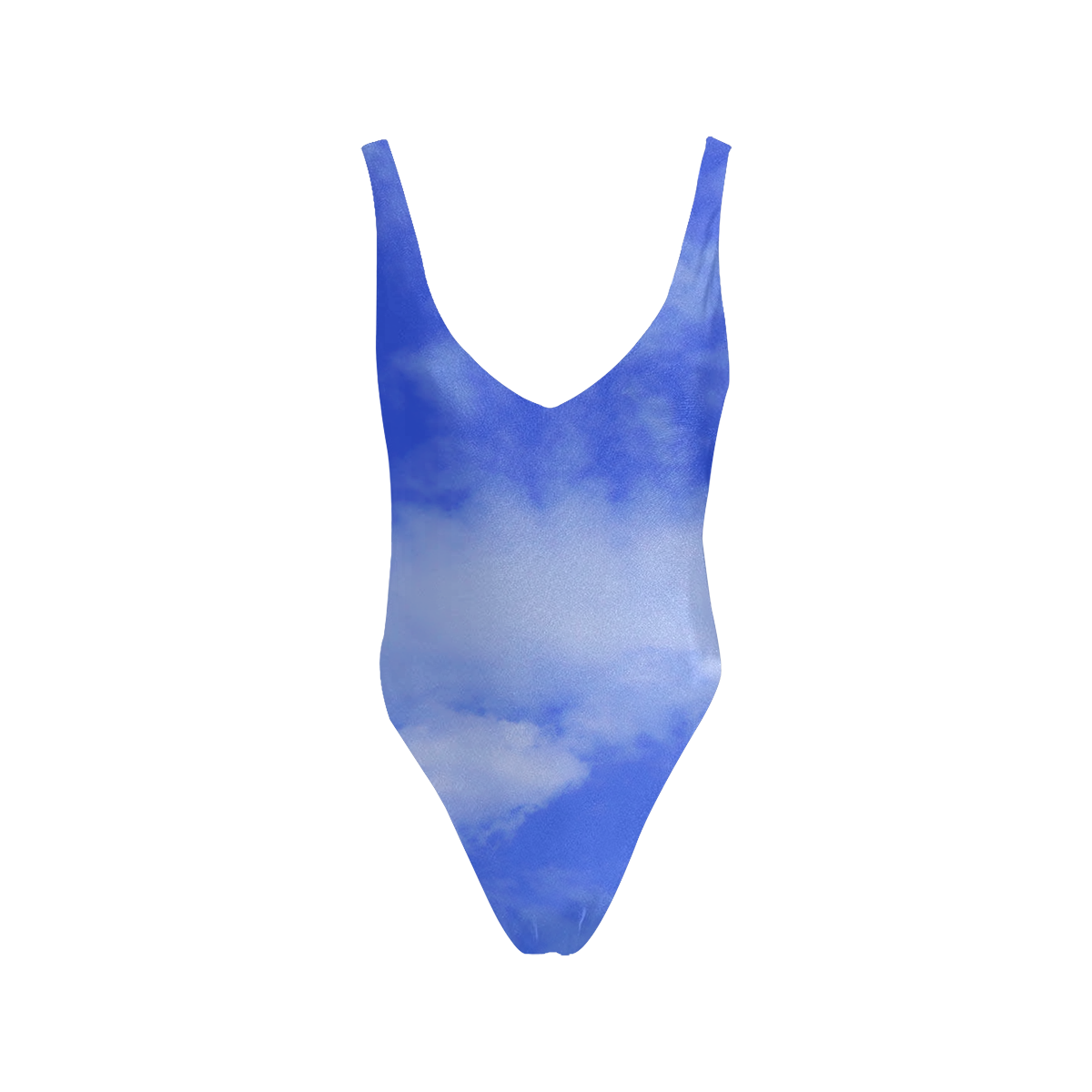 Blue Clouds Sexy Low Back One-Piece Swimsuit (Model S09)