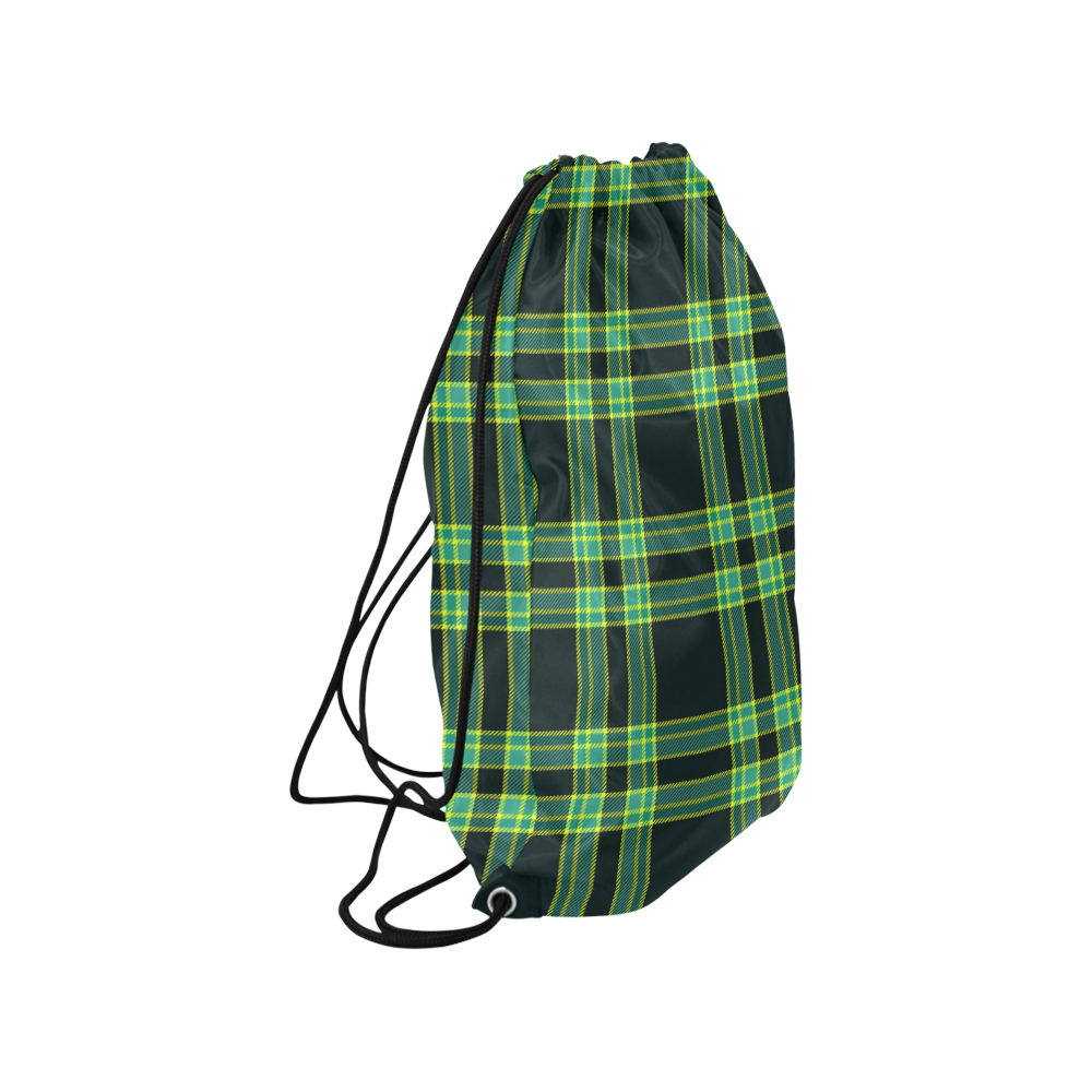 stripes sea green Medium Drawstring Bag Model 1604 (Twin Sides) 13.8"(W) * 18.1"(H)