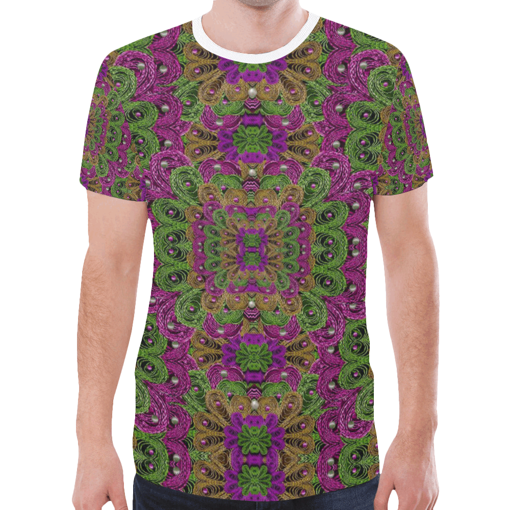 Peacock lace in the nature New All Over Print T-shirt for Men (Model T45)