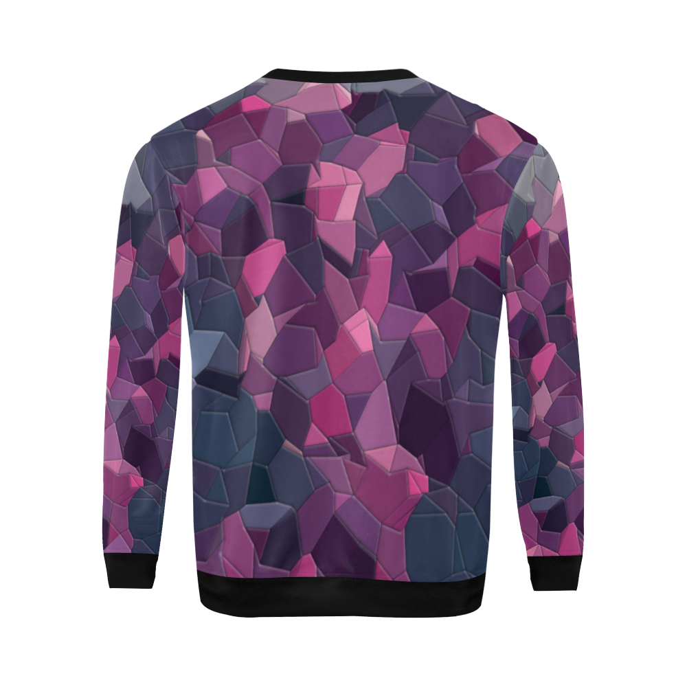 purple pink magenta mosaic #purple All Over Print Crewneck Sweatshirt for Men/Large (Model H18)