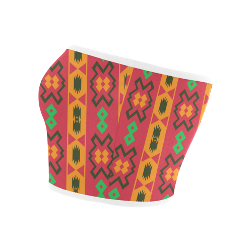 Tribal shapes in retro colors (2) Bandeau Top