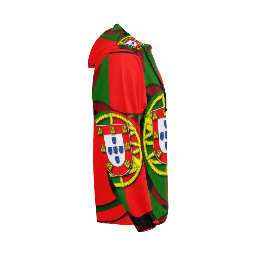 The Flag of Portugal All Over Print Full Zip Hoodie for Men (Model H14)