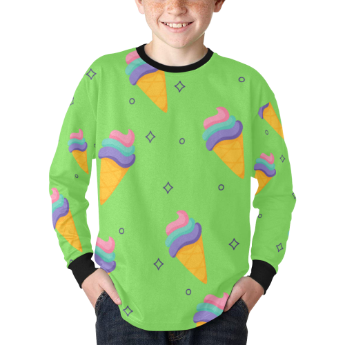 helados Kids' Rib Cuff Long Sleeve T-shirt (Model T64)