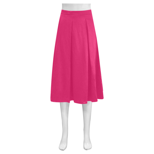 color ruby Mnemosyne Women's Crepe Skirt (Model D16)