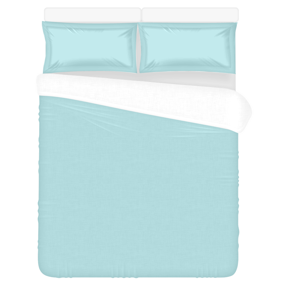 color powder blue 3-Piece Bedding Set
