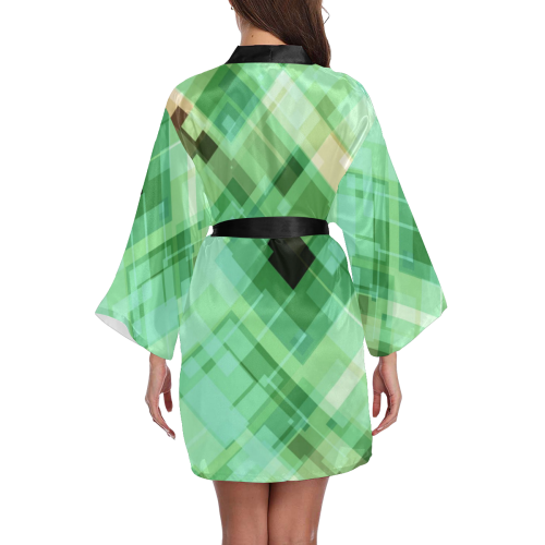 Geo abstract 3 Long Sleeve Kimono Robe