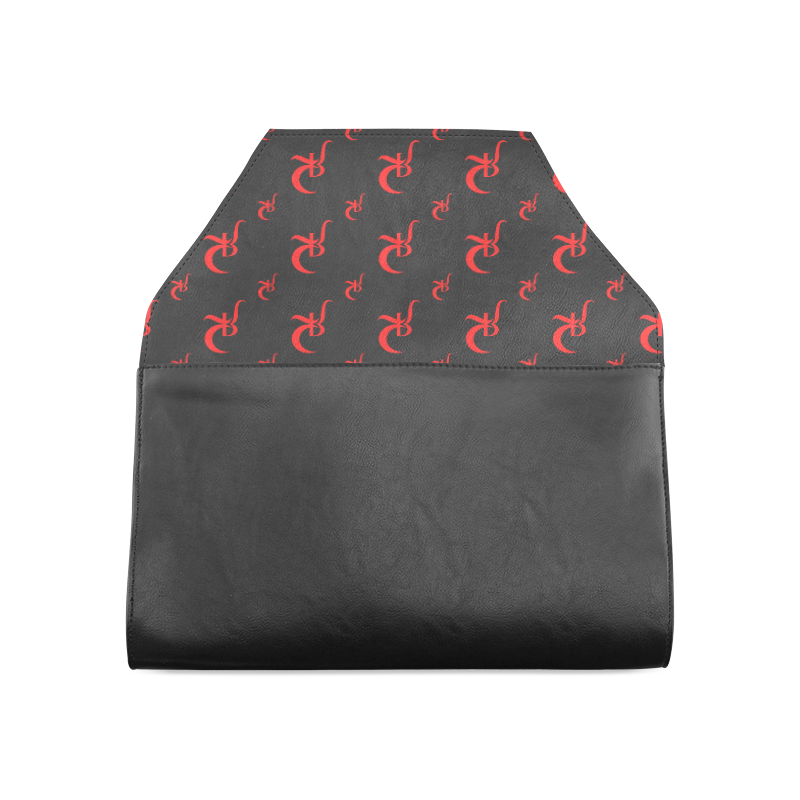 RED QUEEN SYMBOL PATTERN RED & BLACK Clutch Bag (Model 1630)
