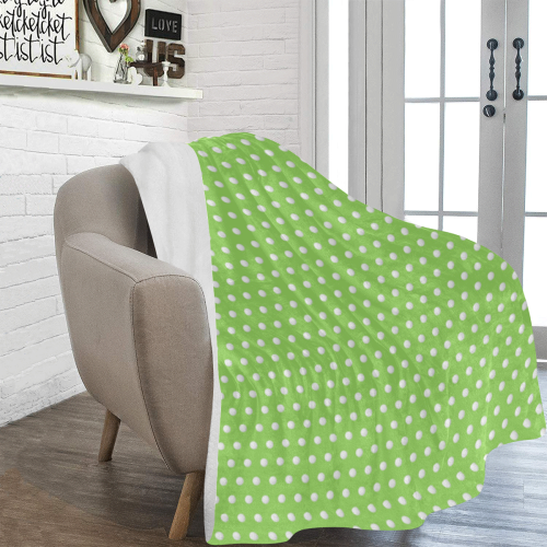Polka Dot Pin Lime - Jera Nour Ultra-Soft Micro Fleece Blanket 60"x80"