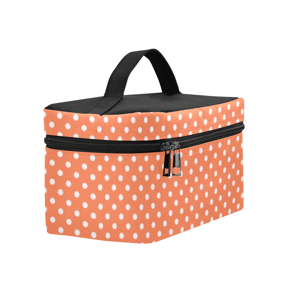 Appricot polka dots Cosmetic Bag/Large (Model 1658)